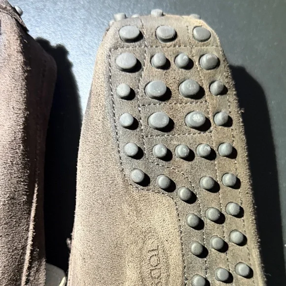 Tod's Dark Brown Suede Driver Loafers men’s size 11 Made in Italy - Picture 10 of 16